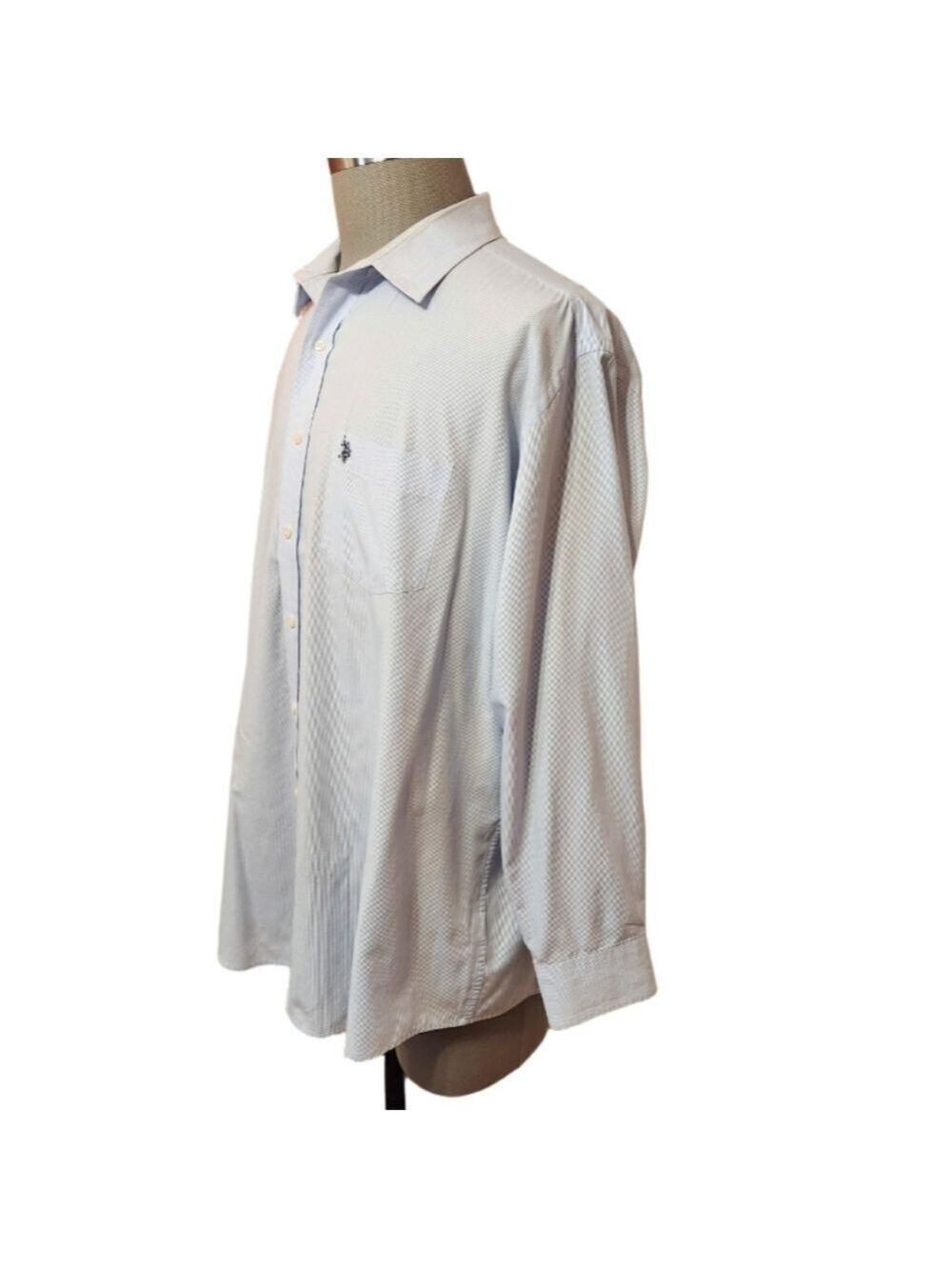 US Polo Assn Blue White Pin Stripe Dress Shirt Large - Picture 3 of 11